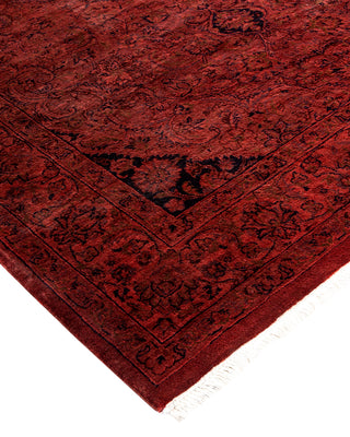 Modern Overdyed Hand Knotted Wool Orange Area Rug 4' 1" x 6' 5"