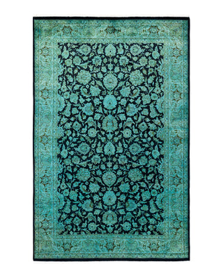Contemporary Fine Vibrance Green Wool Area Rug 4' 0" x 6' 3"