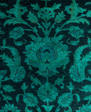 Overdyed Hand-Knotted Wool Modern-Contemporary Green Area Rug 4' 9" x 7' 0"