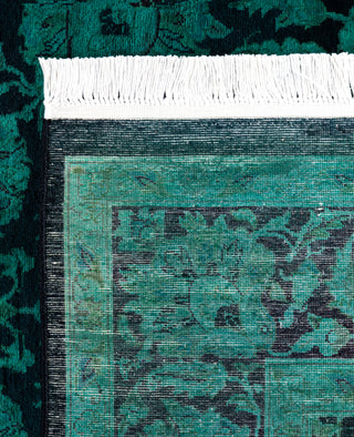 Overdyed Hand-Knotted Wool Modern-Contemporary Green Area Rug 4' 9" x 7' 0"