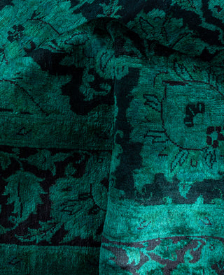 Overdyed Hand-Knotted Wool Modern-Contemporary Green Area Rug 4' 9" x 7' 0"
