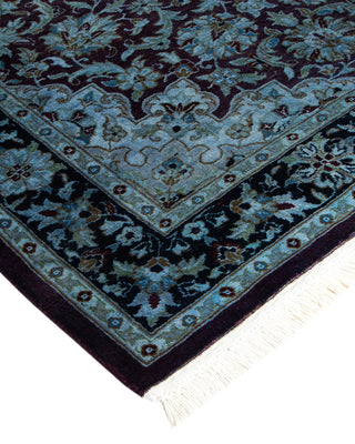 Modern Overdyed Hand Knotted Wool Blue Area Rug 3' 3" x 5' 3"