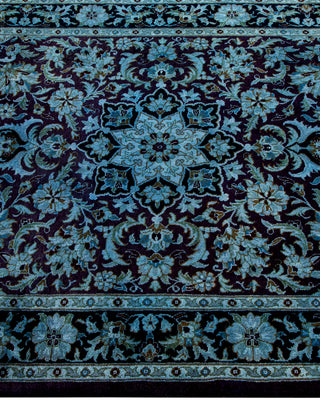 Modern Overdyed Hand Knotted Wool Blue Area Rug 3' 3" x 5' 3"