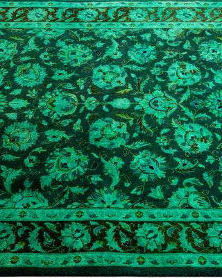 Modern Overdyed Hand Knotted Wool Green Area Rug 3' 2" x 5' 2"