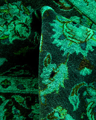 Contemporary Hand-Knotted Overdyed Green Area Rug 3' 2" x 5' 2"