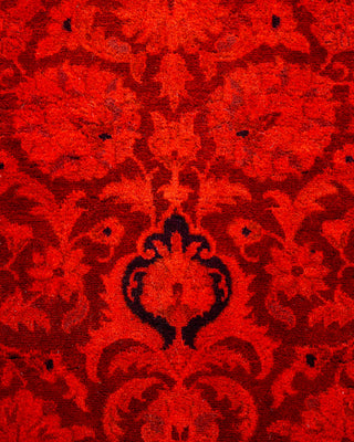 Contemporary Hand-Knotted Overdyed Orange Area Rug 3' 2" x 5' 2"