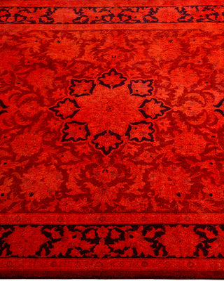 Modern Overdyed Hand Knotted Wool Orange Area Rug 3' 2" x 5' 2"