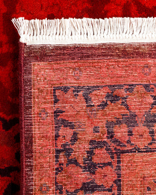 Contemporary Hand-Knotted Overdyed Orange Area Rug 3' 2" x 5' 2"