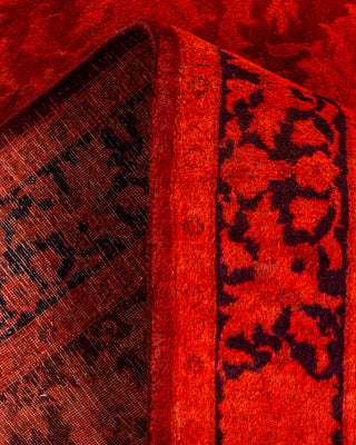 Contemporary Hand-Knotted Overdyed Orange Area Rug 3' 2" x 5' 2"