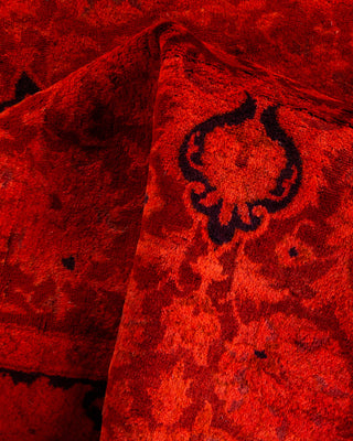 Contemporary Hand-Knotted Overdyed Orange Area Rug 3' 2" x 5' 2"