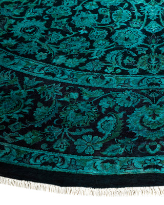 Contemporary Fine Vibrance Black Wool Area Rug - 6' 2" x 6' 4"