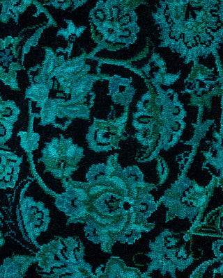 Contemporary Fine Vibrance Black Wool Area Rug - 6' 2" x 6' 4"