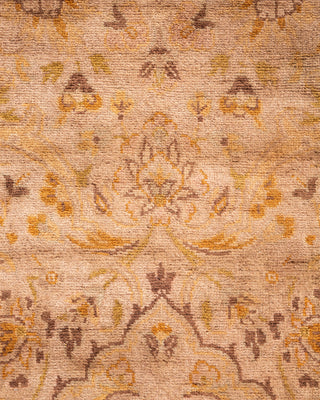 Modern Overdyed Hand Knotted Wool Beige Area Rug 4' 2" x 6' 5"