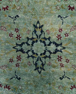 Overdyed Hand-Knotted Wool Modern-Contemporary Blue Area Rug 9' 3" x 11' 10"