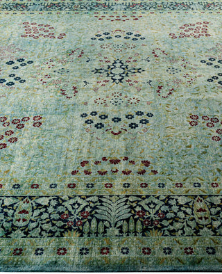 Overdyed Hand-Knotted Wool Modern-Contemporary Blue Area Rug 9' 3" x 11' 10"
