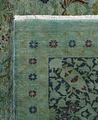 Overdyed Hand-Knotted Wool Modern-Contemporary Blue Area Rug 9' 3" x 11' 10"