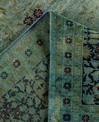 Overdyed Hand-Knotted Wool Modern-Contemporary Blue Area Rug 9' 3" x 11' 10"