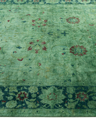 Overdyed One-of-a-Kind Wool Green Area Rug 6' 1" x 8' 10"