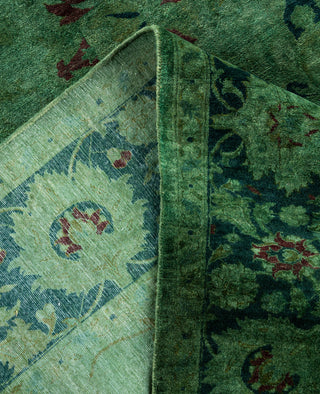 Overdyed One-of-a-Kind Wool Green Area Rug 6' 1" x 8' 10"