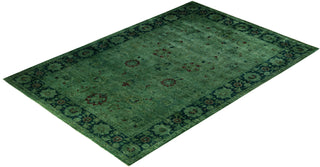 Overdyed One-of-a-Kind Wool Green Area Rug 6' 1" x 8' 10"