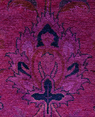 Overdyed Hand-Knotted Wool Modern-Contemporary Purple Area Rug 6' 1" x 9' 0"