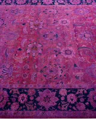 Overdyed Hand-Knotted Wool Modern-Contemporary Purple Area Rug 6' 1" x 9' 0"