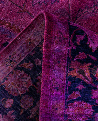Overdyed Hand-Knotted Wool Modern-Contemporary Purple Area Rug 6' 1" x 9' 0"