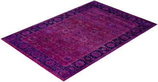 Overdyed Hand-Knotted Wool Modern-Contemporary Purple Area Rug 6' 1" x 9' 0"