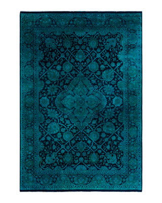 Fine Vibrance, One-of-a-Kind Hand-Knotted Area Rug  - Navy, 6' 1" x 8' 10"