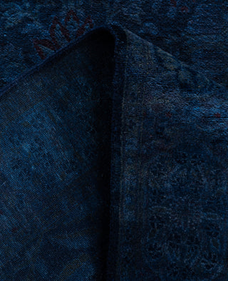 Overdyed One-of-a-Kind Wool Navy Runner 2' 6" x 12' 3"