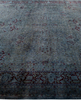 Overdyed One-of-a-Kind Wool Gray Area Rug 9' 4" x 18' 8"