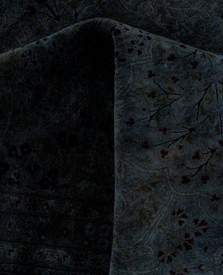 Overdyed One-of-a-Kind Wool Gray Area Rug 9' 4" x 18' 8"