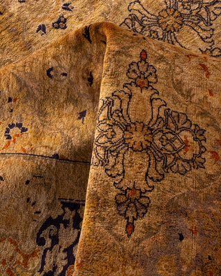 Contemporary Hand Knotted Overdyed Gold Area Rug 6' 3" x 8' 8"