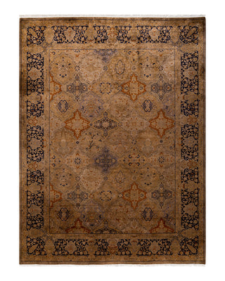 Contemporary Fine Vibrance Brown Wool Area Rug 6' 3" x 8' 8"