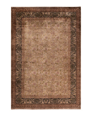 Contemporary Fine Vibrance Brown Wool Area Rug 6' 3" x 9' 0"