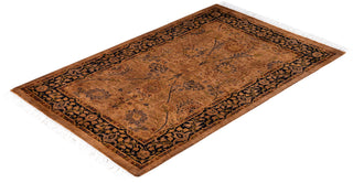 Overdyed Hand-Knotted Wool Modern-Contemporary Brown Area Rug 2' 7" x 4' 1"