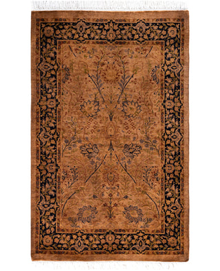 Overdyed Hand-Knotted Wool Modern-Contemporary Brown Area Rug 2' 7" x 4' 1"