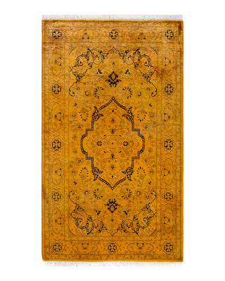 Contemporary Fine Vibrance Yellow Wool Area Rug 3' 1" x 5' 3"