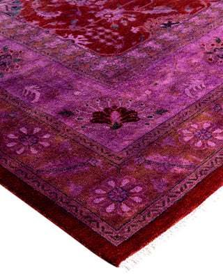 Overdyed Hand-Knotted Wool Modern-Contemporary Purple Area Rug 9' 2" x 11' 10"