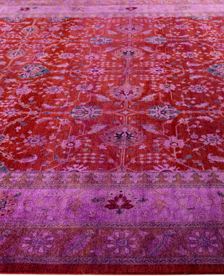 Overdyed Hand-Knotted Wool Modern-Contemporary Purple Area Rug 9' 2" x 11' 10"