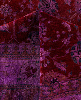 Overdyed Hand-Knotted Wool Modern-Contemporary Purple Area Rug 9' 2" x 11' 10"