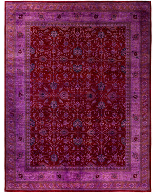 Overdyed Hand-Knotted Wool Modern-Contemporary Purple Area Rug 9' 2" x 11' 10"