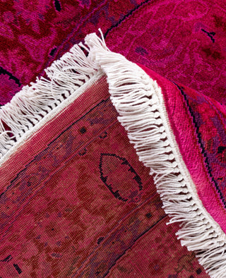 Overdyed One-of-a-Kind Wool Pink Round Area Rug 3' 1" x 3' 1"