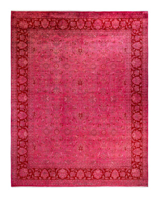 Contemporary Fine Vibrance Pink Wool Area Rug 9' 1" x 12' 4"