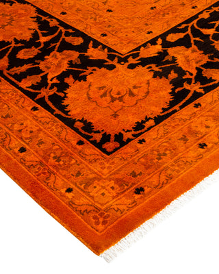 Contemporary Hand Knotted Overdyed Orange Area Rug 8' 3" x 10' 4"