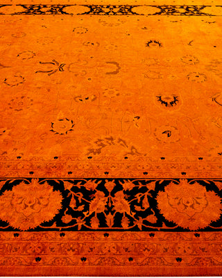 Contemporary Hand Knotted Overdyed Orange Area Rug 8' 3" x 10' 4"