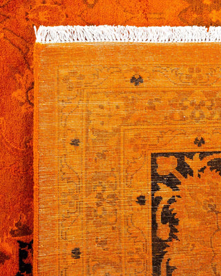 Contemporary Hand Knotted Overdyed Orange Area Rug 8' 3" x 10' 4"
