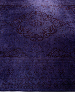 Contemporary Overdyed Wool Hand Knotted Purple Area Rug 8' 2" x 10' 4"