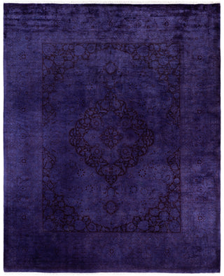 Contemporary Overdyed Wool Hand Knotted Purple Area Rug 8' 2" x 10' 4"
