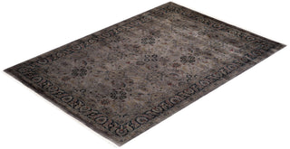 Contemporary Hand Knotted Overdyed Gray Area Rug 6' 1" x 8' 9"